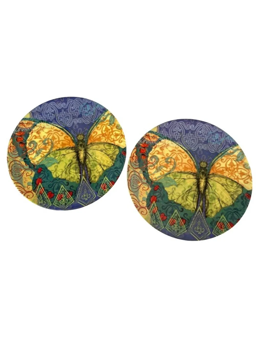Susan Winget The Studio Shop Bohemian Butterfly Salad Dessert Plates Pristine